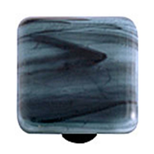 Hot Knobs HK2059-KB Black Swirl Powder Blue Square Glass Cabinet Knob 