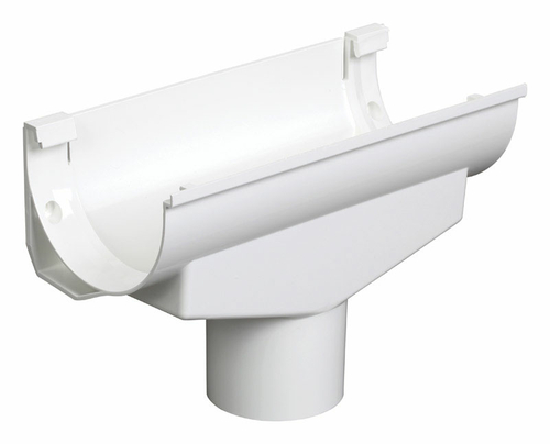 Plastmo 5005385 Classic 2.5 in. White Vinyl Half Round Gutter Drop Out