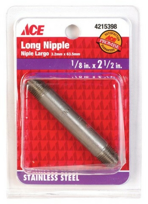 Smith-Cooper S8344NI001024CS 0.12 x 2.5 in. Stainless Nipple