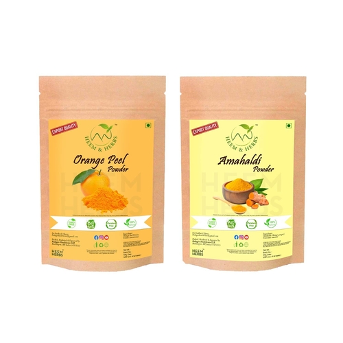 100% Natural Face pack (OrangePeel Amalhaldi((Wild Turmeric)) Powder,