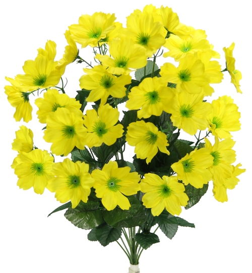 Admired By Nature GPB7360-YELLOW 18 Stems Faux Full Blooming Wild Flow
