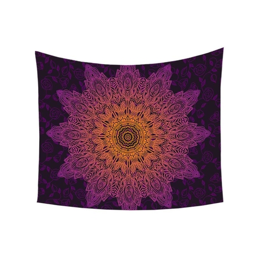 Bohemian Flower Tapestry Gradient Purple Mandala