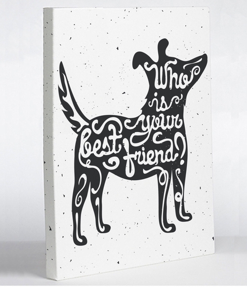 One Bella Casa 74642WD11 11 x 14 in. Who Is Your Best Friend Canvas Wa