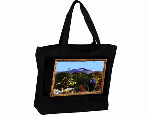 Tote Bag XXL Travel Poster black bear and cubs Lake Tahoe