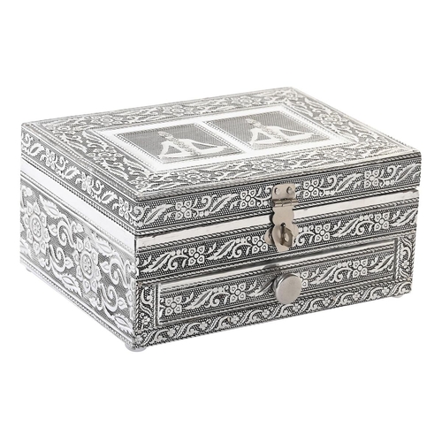 Jewelry box DKD Home Decor 17,5 x 13 x 8 cm Silver Wood Aluminium