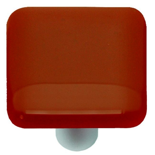 Hot Knobs HK1006-KA Sunset Coral Square Glass Cabinet Knob - Aluminum 