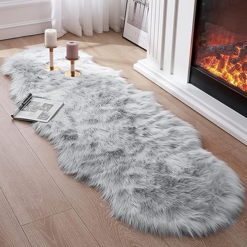 CottonFry Soft Fluffy Shaggy Area Rug Faux Fur Rug Chair Cover Seat