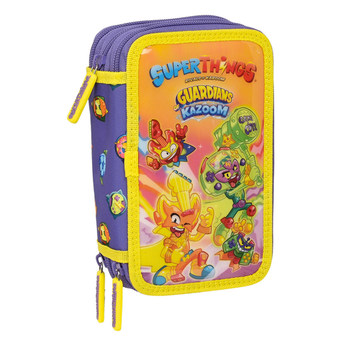 Triple Pencil Case SuperThings Guardians of Kazoom Purple Yellow (36