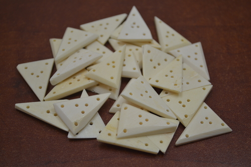 50 Pcs Triangle Brown Buffalo Bone Sewing Buttons 1 1/4"