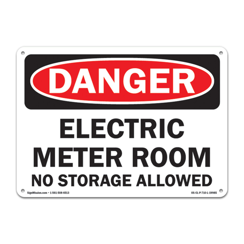 SignMission OS-CL-P-1014-L-19985 OSHA Danger Plastic Sign - Electric M
