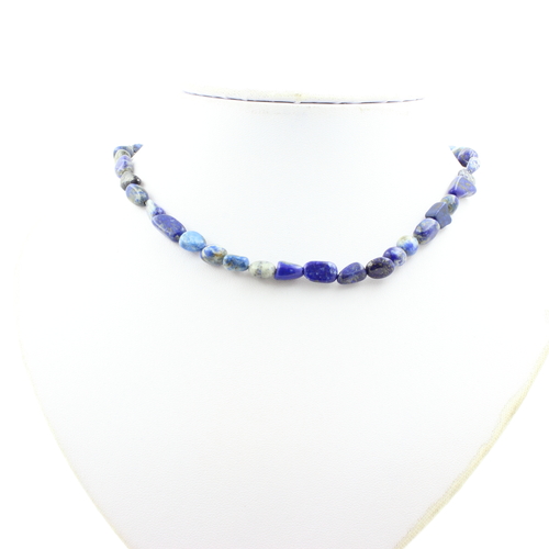 Lapis Lazuli from Pakistan bead necklace stainless steel chain
