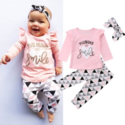 Brand New 3PCS Kids Infant Baby Girls Autumn