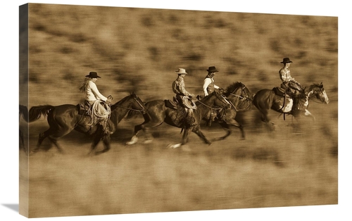 Global Gallery GCS-453708-2030-142 20 x 30 in. Cowboys & A Cowgirl Rid
