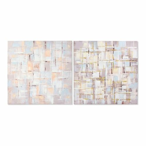 Painting DKD Home Decor Squares Abstract 100 x 3 x 100 cm Modern (2