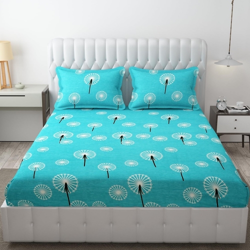 Cotton Elastic Fit Printed King Size Double Bed Bedsheet KING SIZE