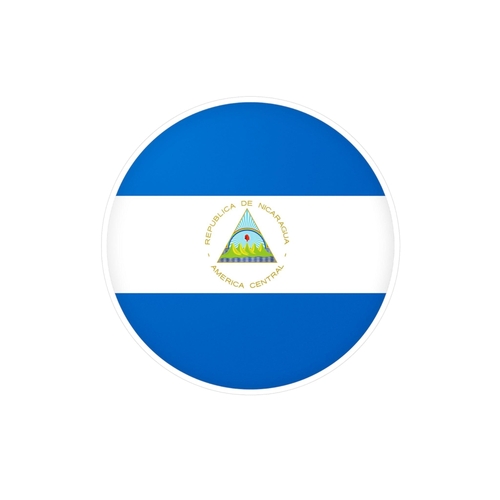 Autocollant rond Drapeau du Nicaragua en plusieurs tailles