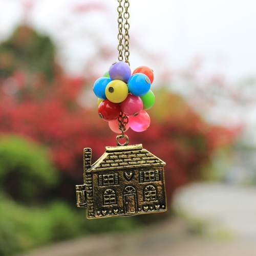 Rainbow Balloon House Necklace