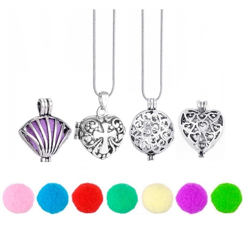 Felt Ball Fan Cross Heart  Necklace DIY Cabochon