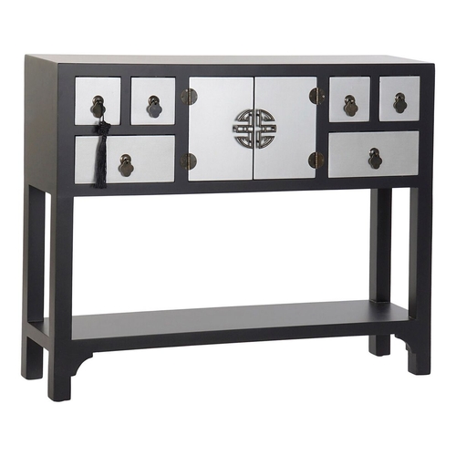 Console DKD Home Decor Black Multicolour Silver Fir MDF Wood 95 x 24 x