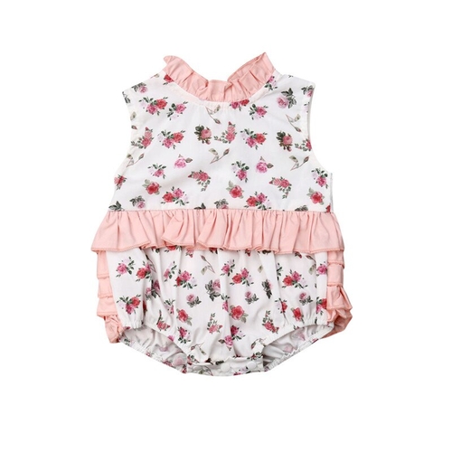 0-24M Cute Infant Baby Girl Floral Bodysuits