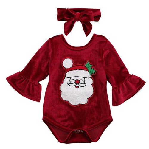 2020 New Christmas Baby Girls Santa Claus Romper