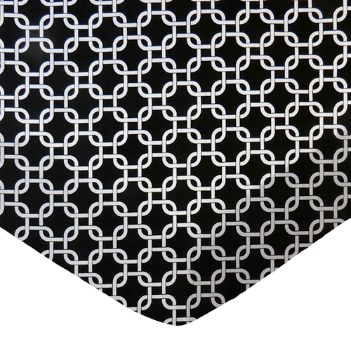 SheetWorld Fitted Portable Mini Crib Sheet - 100% Cotton Woven - Black