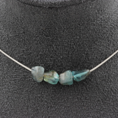 Apatite from Brazil 4 beads necklace