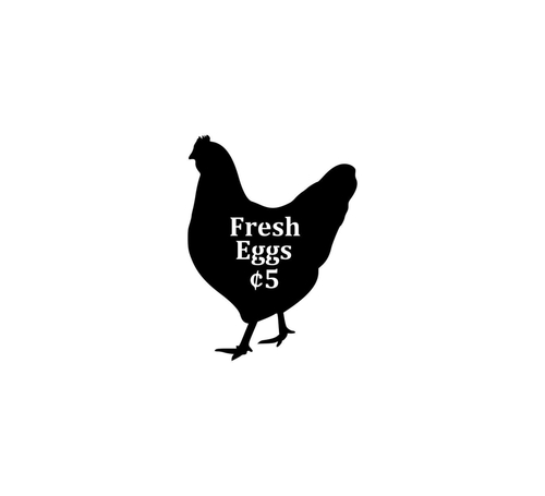 Central Coast Designs FRESHEGGS-10BLK 10 x 8 in. Fresh Eggs Script wit