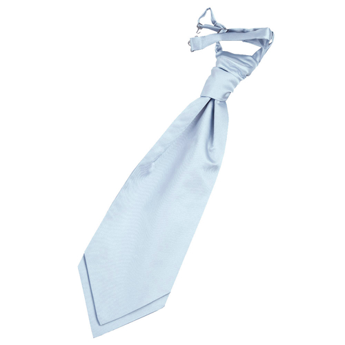 Plain Satin Pre-Tied Ruche Cravat - Baby Blue