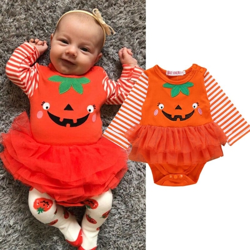 Pudcoco Autumn Halloween Print Newborn kids Baby