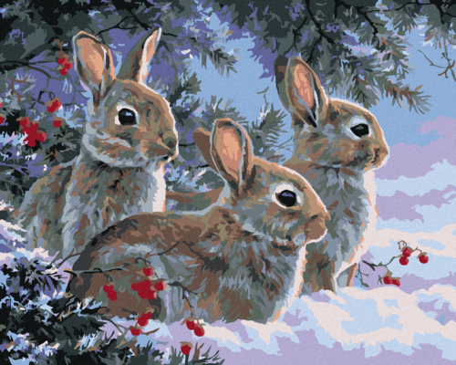 Paint by Numbers - RABBITS IN WINTER (ABRAHAM HUNTER)