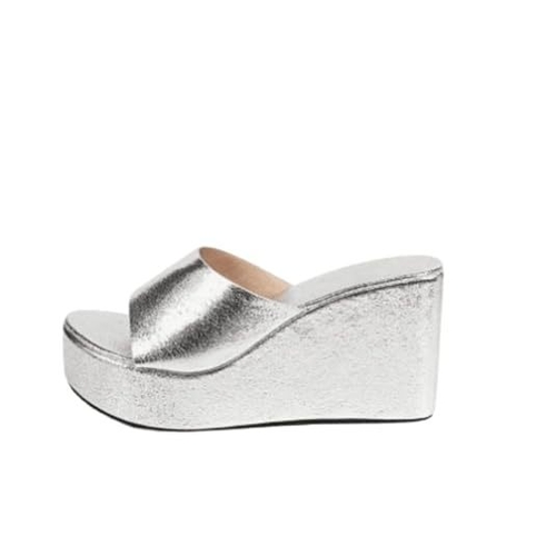 Fancy And Stylish Wedge Sandal for Women's (Size-UK-7) (Color-SILVER)