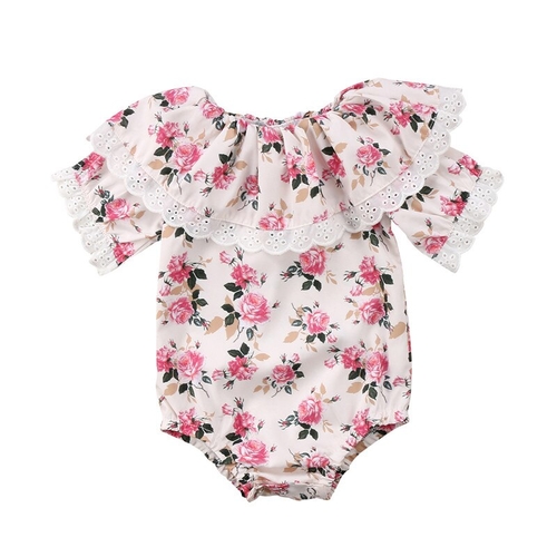 2018 Newborn Infant Baby Girls Floral Short Sleeve