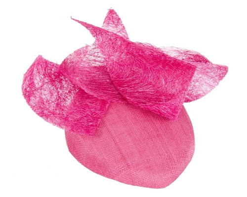 Fuchsia unusual pillbox fascinator 