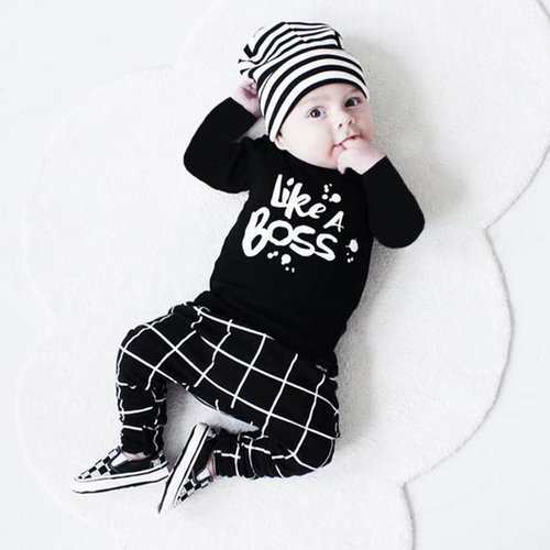 Fashion Toddler Baby Boy Outfit Letters Printed