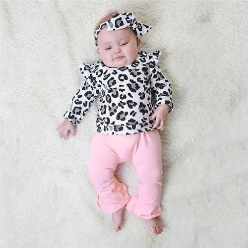 Pudcoco Autumn 3PCS Newborn kids Baby Girl Clothes