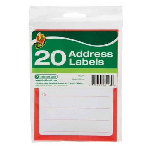 Duck 280048 Address Labels- - pack of 12