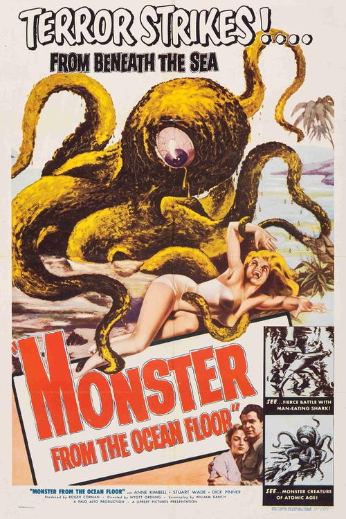 the Ocean Monster Movie Poster 8 x 12 inch Tin Sign