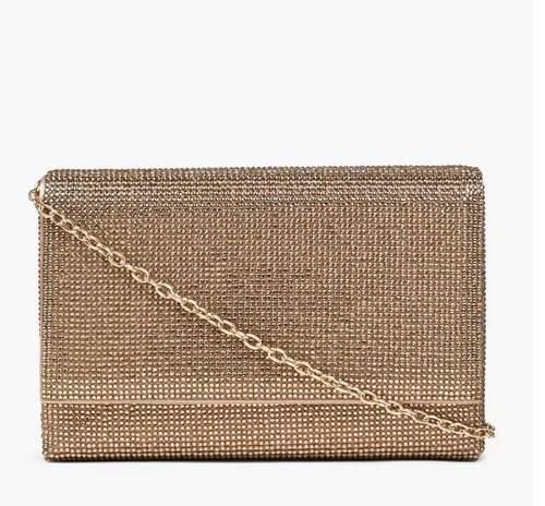 Women Embellished Clutch with Detachable Chain Strap