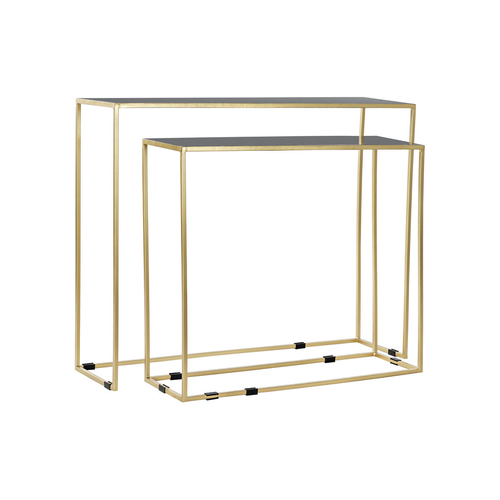 Console DKD Home Decor Black Golden Aluminium 100 x 28 x 80 cm