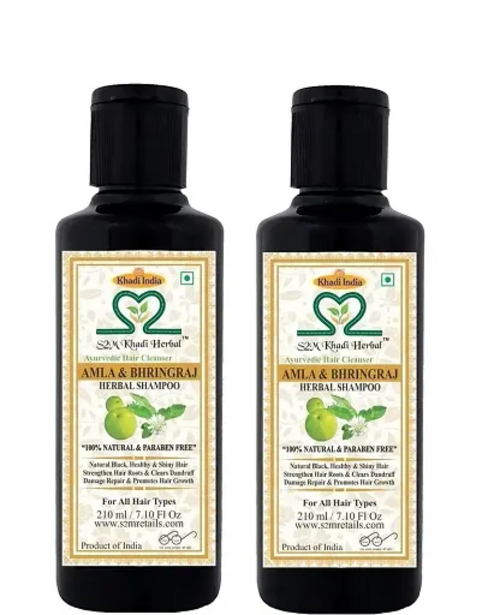 S2M Khadi Herbal Ayurvedic Amla Bhringraj Shampoo 210 ml (Pack of 2)