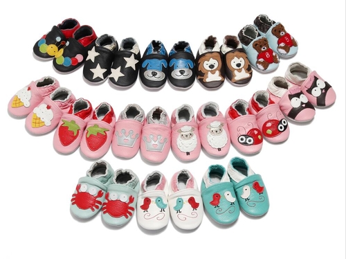 Genuine Leather Newborn Boys Girls Soft Antislip