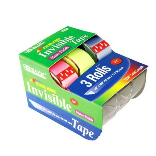 Bazic 932 3/4" X 500" Color Invisible Tape (3/Pack) Case of
