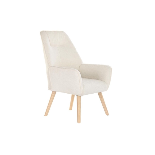 Armchair DKD Home Decor Natural Wood Polyester Cream (65 x 75 x 96 cm)