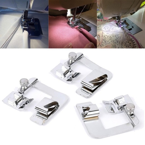 3PC Rolled Hem Pressure Foot Sewing Machine For