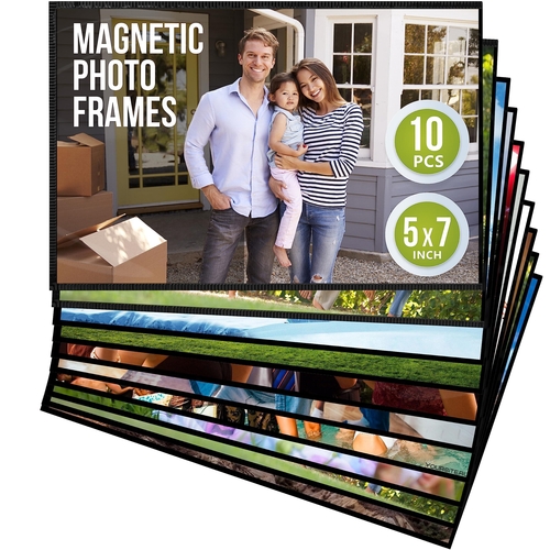 10 Pack 5x7 Magnetic Picture Frames for Refrigerator   Magnet Picture