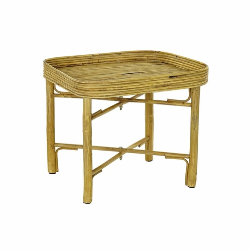 Side table DKD Home Decor Brown Rattan Tropical (55,5 x 45 x 46 cm)