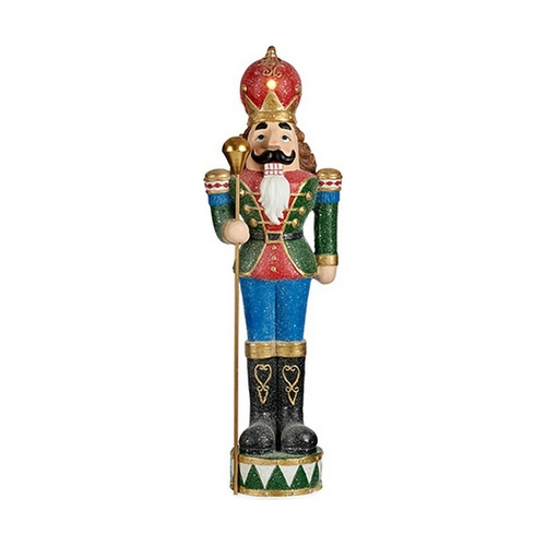 Decorative Figure Nutcracker Green LED Light Red Polyresin 20 x 93 x