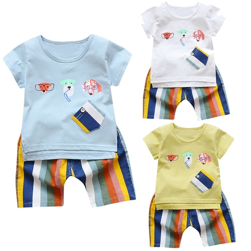 2pcs Toddler Kids Clothes Set Baby Boy Summer