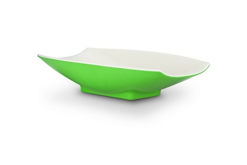 Bon Chef 53704-2ToneLime 16 x 9 x 3.5 in. Melamine Curves Bowl with Li